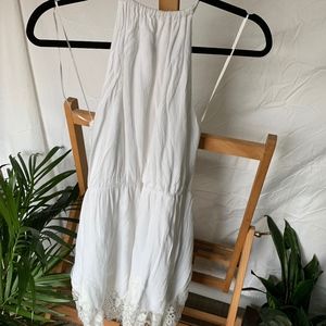 Maddy K white dress with lace accents